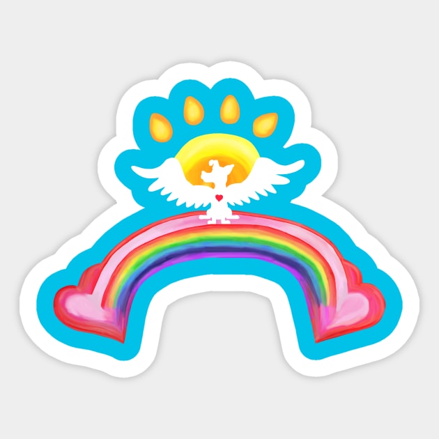 Dog Angel of the Rainbow Bridge Sticker by Art by Deborah Camp